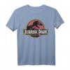 Jurassic Park Original Fossil Distressed Faded Logo T-Shirt - Offiziell lizenziertes Fan-Shirt für Dinosaurier- und Filmfans