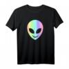 Lächelnder Außerirdischer Kopf Alien Head T-Shirt für Damen und Herren – Perfektes Kostüm für Fasching, Halloween, Karneval & Festival Rave