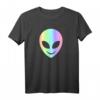 Lächelnder Außerirdischer Kopf Alien Head T-Shirt für Damen und Herren – Perfektes Kostüm für Fasching, Halloween, Karneval & Festival Rave