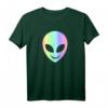 Lächelnder Außerirdischer Kopf Alien Head T-Shirt für Damen und Herren – Perfektes Kostüm für Fasching, Halloween, Karneval & Festival Rave