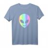 Lächelnder Außerirdischer Kopf Alien Head T-Shirt für Damen und Herren – Perfektes Kostüm für Fasching, Halloween, Karneval & Festival Rave