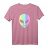 Lächelnder Außerirdischer Kopf Alien Head T-Shirt für Damen und Herren – Perfektes Kostüm für Fasching, Halloween, Karneval & Festival Rave