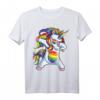 Dabbing Einhorn LGBT Pride Regenbogen Flagge Sonnenbrille T-Shirt – Trendiges Support Shirt für Pride-Paraden, Menschenrechte & LGBTQ Gemeinschaft