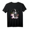 Death Metal Grim Reaper reitet Einhorn Halloween T-Shirt – Horror, Zombies & Punk Rock Geschenk für Metal Fans
