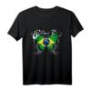 Brasilien-Flagge T-Shirt mit Schmetterling – Stolz auf brasilianisches Erbe, Geschenkidee für Brasilien-Fans und Freunde