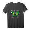 Brasilien-Flagge T-Shirt mit Schmetterling – Stolz auf brasilianisches Erbe, Geschenkidee für Brasilien-Fans und Freunde