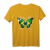 Brasilien-Flagge T-Shirt mit Schmetterling – Stolz auf brasilianisches Erbe, Geschenkidee für Brasilien-Fans und Freunde