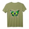 Brasilien-Flagge T-Shirt mit Schmetterling – Stolz auf brasilianisches Erbe, Geschenkidee für Brasilien-Fans und Freunde