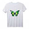 Brasilien-Flagge T-Shirt mit Schmetterling – Stolz auf brasilianisches Erbe, Geschenkidee für Brasilien-Fans und Freunde