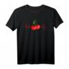 Kirsche Sauerkirsche Frucht Herzschlag EKG Vegan T-Shirt – Originelle Geschenkidee für Obst- und Veganerliebhaber zu Weihnachten, Geburtstag & Feierlichkeiten