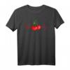 Kirsche Sauerkirsche Frucht Herzschlag EKG Vegan T-Shirt – Originelle Geschenkidee für Obst- und Veganerliebhaber zu Weihnachten, Geburtstag & Feierlichkeiten