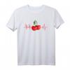 Kirsche Sauerkirsche Frucht Herzschlag EKG Vegan T-Shirt – Originelle Geschenkidee für Obst- und Veganerliebhaber zu Weihnachten, Geburtstag & Feierlichkeiten