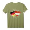 Deutschland Österreich Freundschaft Herz Flagge T-Shirt – Geschenk für Paare, Familie & Freunde zum Österreich- oder Deutschlandfest