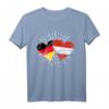 Deutschland Österreich Freundschaft Herz Flagge T-Shirt – Geschenk für Paare, Familie & Freunde zum Österreich- oder Deutschlandfest