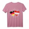 Deutschland Österreich Freundschaft Herz Flagge T-Shirt – Geschenk für Paare, Familie & Freunde zum Österreich- oder Deutschlandfest