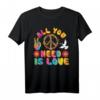 All You Need is Love Peace Sign Tie Dye Hippie Retro T-Shirt – Buntes 60s & 70s Style für Erwachsene und Kinder, Perfekt als Geschenk