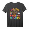 All You Need is Love Peace Sign Tie Dye Hippie Retro T-Shirt – Buntes 60s & 70s Style für Erwachsene und Kinder, Perfekt als Geschenk