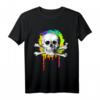 Buntes Jungent-Shirt mit Totenkopf und gekreuzten Knochen - Tropfende Spritzer, trendiges Geschenk für Kinder