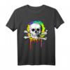Buntes Jungent-Shirt mit Totenkopf und gekreuzten Knochen - Tropfende Spritzer, trendiges Geschenk für Kinder