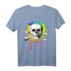 Buntes Jungent-Shirt mit Totenkopf und gekreuzten Knochen - Tropfende Spritzer, trendiges Geschenk für Kinder