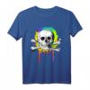 Buntes Jungent-Shirt mit Totenkopf und gekreuzten Knochen - Tropfende Spritzer, trendiges Geschenk für Kinder
