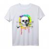 Buntes Jungent-Shirt mit Totenkopf und gekreuzten Knochen - Tropfende Spritzer, trendiges Geschenk für Kinder