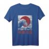 Japan Flagge & Welle T-Shirt mit Kanagawa Motiv - Vintage Kunstdesign für Japan Fans & Kulturinteressierte