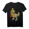 Weihnachtslichter Dinosaurier T-Rex Weihnachts-T-Shirt für Kinder und Erwachsene – Lustiges Weihnachtsgeschenk & Familienoutfit
