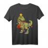 Weihnachtslichter Dinosaurier T-Rex Weihnachts-T-Shirt für Kinder und Erwachsene – Lustiges Weihnachtsgeschenk & Familienoutfit