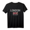 Vintage London England Souvenir T-Shirt – Patriotisches Geschenk mit UK-Flagge, US-Flagge, für Reisende, Fans und Familie