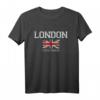 Vintage London England Souvenir T-Shirt – Patriotisches Geschenk mit UK-Flagge, US-Flagge, für Reisende, Fans und Familie