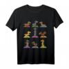 Lustiges Dackel Yoga T-Shirt mit bunten Posen – Perfekt für Yoga Liebhaber, Freunde und als Geschenk