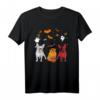 Halloween Französische Bulldogge Hunde Liebhaber T-Shirt mit Hexe & Dämon - Lustiges Kostüm für Hunde und Besitzer