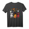 Halloween Französische Bulldogge Hunde Liebhaber T-Shirt mit Hexe & Dämon - Lustiges Kostüm für Hunde und Besitzer