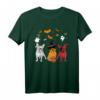Halloween Französische Bulldogge Hunde Liebhaber T-Shirt mit Hexe & Dämon - Lustiges Kostüm für Hunde und Besitzer