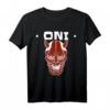 Oni Maske Japanischer Dämon Teufel Ronin T-Shirt – Minimalistisches Streetwear-Design für Otaku, Anime Fans & Japan-Liebhaber zu Geburtstag & Weihnachten