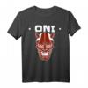 Oni Maske Japanischer Dämon Teufel Ronin T-Shirt – Minimalistisches Streetwear-Design für Otaku, Anime Fans & Japan-Liebhaber zu Geburtstag & Weihnachten