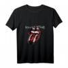 Offizielles Rolling Stones T-Shirt mit Exil Zunge Fotos - Lizenzierter Rockmusik Fanartikel in V-Ausschnitt