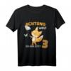 Kinder Geburtstagsshirt 3 Jahre Junge Mädchen Fuchs – Süßes Geburtstags-T-Shirt mit Spruch 'Achtung Welt ich bin jetzt 3' für Kinder, perfekt für den 3. Geburtstag