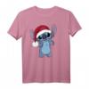 HapPanda Lilo & Stitch Weihnachten Santa Hat Stitch T-Shirt – Offiziell Disney Lizenz, Geschenk für Fans & Feiern