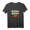 HapPanda T-Shirt mit russischem Adler, Flagge und Aufschrift 'Russia' – Patriotisches Geschenk für Russlandfans und Russlanddeutsche