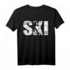 Ski Distressed Look Skifahrer Geschenk T-Shirt – Stylisches Wintersport T-Shirt für Skifahrer & Snowboarder, ideales Geschenk für den Bergurlaub