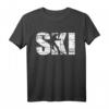 Ski Distressed Look Skifahrer Geschenk T-Shirt – Stylisches Wintersport T-Shirt für Skifahrer & Snowboarder, ideales Geschenk für den Bergurlaub