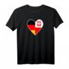 Herz T-Shirt für Deutsch-Polen Freundschaft – Doppelstaatsbürgerschaft, Urlaubsgeschenk & Geburtstagsidee