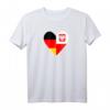 Herz T-Shirt für Deutsch-Polen Freundschaft – Doppelstaatsbürgerschaft, Urlaubsgeschenk & Geburtstagsidee