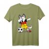 Husky Dabbing Deutschland Fußball 2019 T-Shirt – Lustiges Fanshirt für Fußballfans, Kinder & Trainer, Perfekt als Geschenk