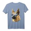 Polizeihund T-Shirt - Deutscher Schäferhund & Thin Blue Line Flagge Geschenk für Polizisten, Hundeliebhaber & Supporter
