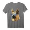 Polizeihund T-Shirt - Deutscher Schäferhund & Thin Blue Line Flagge Geschenk für Polizisten, Hundeliebhaber & Supporter