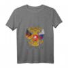 Damen Deutschland Russland Freundschaft T-Shirt mit V-Ausschnitt - Symbol für kulturelle Verbindung und internationale Freundschaft