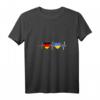 Damen Ukrainer Deutschland Ukraine Herzschlag T-Shirt mit V-Ausschnitt – Stolz auf die ukrainische Flagge in Deutschland